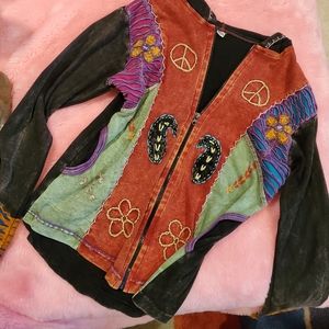 ☮️Handmade zip up jacket